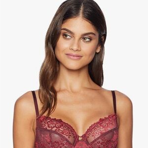 Elegant Lace Burgundy Bra